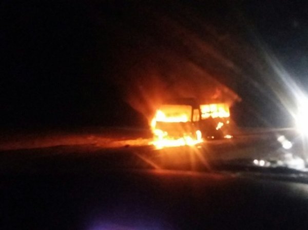 В Белорецком районе Башкирии сгорел туристический автобус